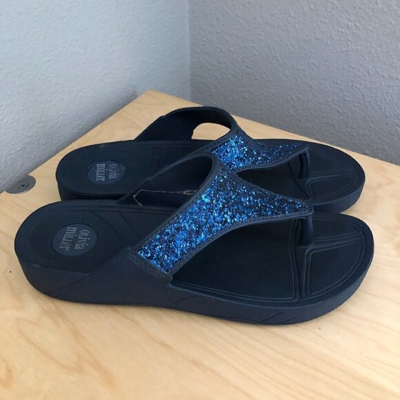 Olivia Miller Kira Glitter Comfort Flip Flop Sandals - Picture 3 of 8